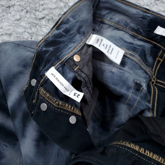 Pacsun Ultra High Rise Slim Jeans Two Tone Tie Dye Black Eco Women's Size 23 - Picture 5 of 10